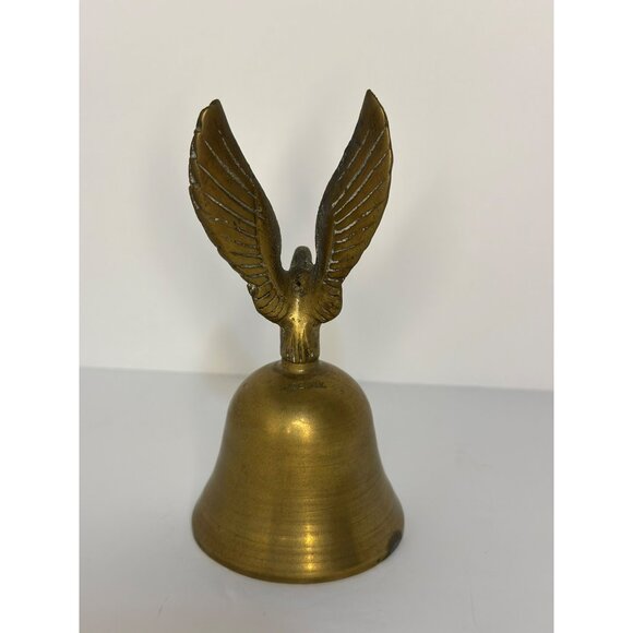VTG Solid Brass Bell with Eagle Handle Made in India Collectible Home Decor - Picture 4 of 6